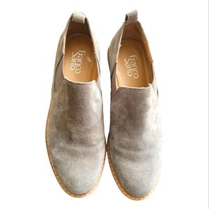 Franco Sarto Womens  Cole Gray Suede Ankle Booties.